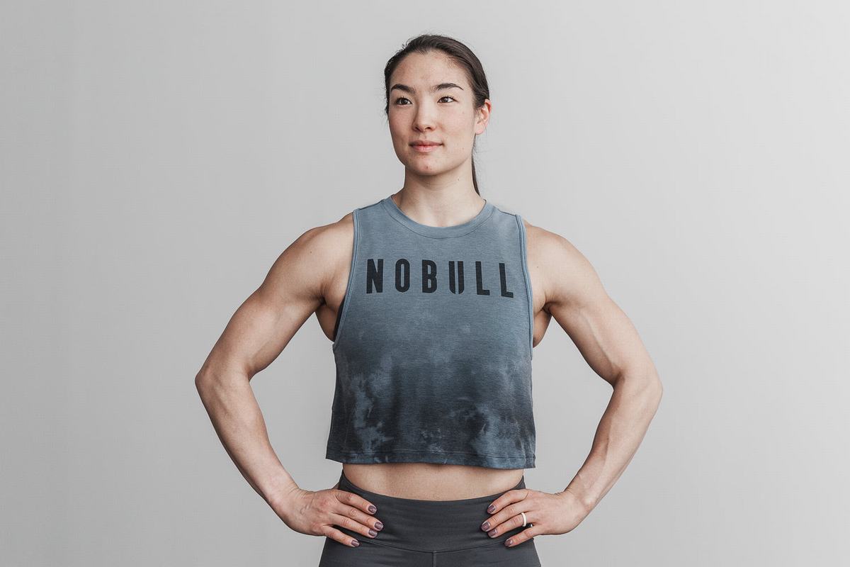 Nobull Muscle Dip-Dye Women's Tank Tops Blue | Australia (FE0869)